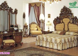 Luxury Natural & Gold Queen Size Bedroom Set Luxury Natural & Gold Queen Size Bedroom Set