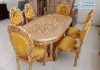 Royal Gold Finishing 6 Seater Dining Table