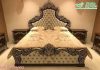 Solid Wood Black Silver Bed With Side Tables Solid Wood Black Silver Bed With Side Tables