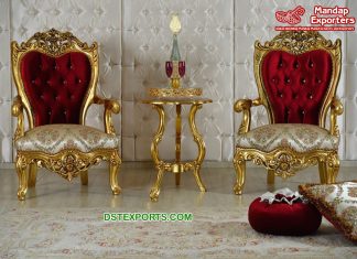 Stylish Wooden Carved Handcrafted Throne Chairs