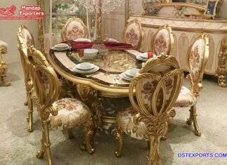 Vintage Style Solid Wood Dining Table Set