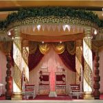 Wedding LED Lighted Fiber Crystal Mandap Decor