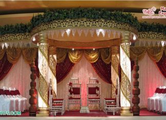 Wedding LED Lighted Fiber Crystal Mandap Decor Wedding LED Lighted Fiber Crystal Mandap Decor