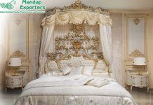 Classical Teak Wood Baroque Queen Bed Classical Teak Wood Baroque Queen Bed