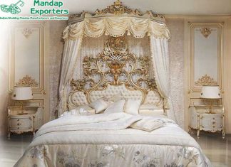 Classical Teak Wood Baroque Queen Bed Classical Teak Wood Baroque Queen Bed
