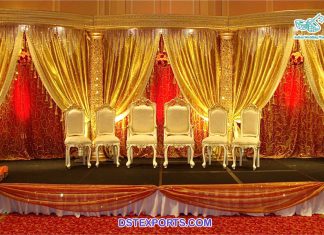 Golden Wedding Reception Stage Decoration