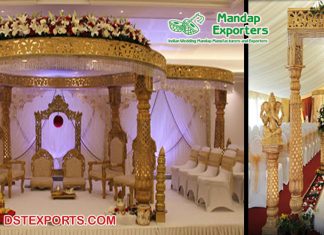 Rajwada Golden Wedding Mandap Decoration