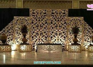 Wedding Event Stage Golden Fiber Panels Wedding Event Stage Golden Fiber Panels
