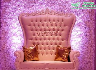 Wedding Reception Stage High Back White Chaise