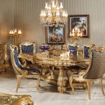 Baroque Style Teak Wood Dining Room Furniture