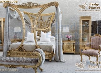 Luxurious Wooden Carved Canopy Bedroom Furniture Luxurious Wooden Carved Canopy Bedroom Furniture