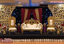 Muslim Wedding Decor Beautiful Gold Stage
