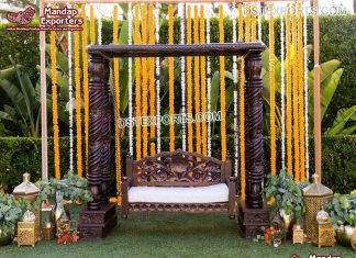 Outdoor Mehndi Stage Swing Jhula Decoration