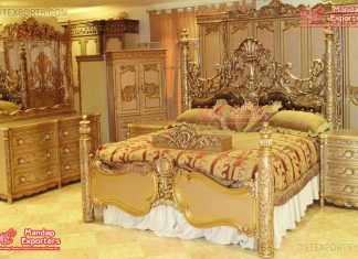 Royal Gold Hand Carved Bedroom Furniture Royal Gold Hand Carved Bedroom Furniture