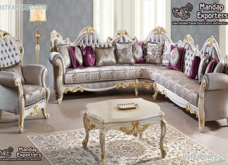 Royal Wooden Carved L Shape Sectional Sofa Set Royal Wooden Carved L Shape Sectional Sofa Set