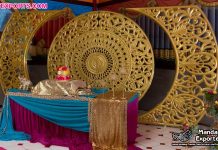 Traditional Tamil Wedding Gold Frame Backdrop