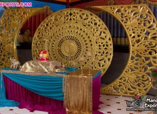 Traditional Tamil Wedding Gold Frame Backdrop