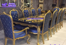 Royal Baroque Dining Table & Chair Set Unique French Style Carved Dining Furniture Set