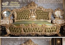 Classic Wooden Craft Bed with Nightstands Classic Wooden Craft Bed with Nightstands