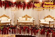 Luxury Gold Finish Wedding Stage Sofa Set