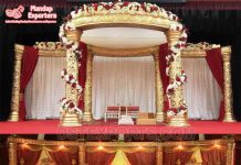 New Style Golden Wedding Mandap Cum Stage New Style Golden Wedding Mandap Cum Stage