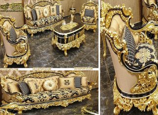 Royal Golden Carved Living Room Furniture Royal Golden Carved Living Room Furniture