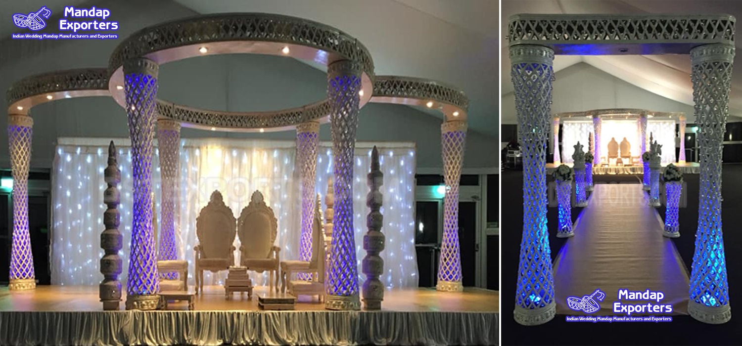 Stunning Blueberry Themed Wedding Mandap