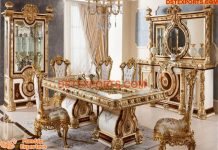 Victorian Wooden Carving Dining Table Set