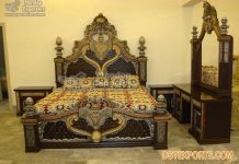 Antique Teak Wood Maharaja Bed