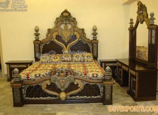 Antique Teak Wood Maharaja Bed