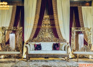 Designer Golden Sofa Set For Wedding Stage Designer Golden Sofa Set For Wedding Stage