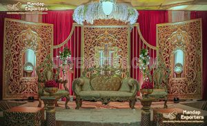 Elegant Mehrab Wedding Stage Backdrop Frames