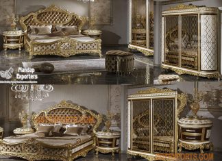 European Style King Queen Bedroom Furniture