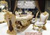 French Baroque Style 6 Seater Dining Table Set French Baroque Style 6 Seater Dining Table Set