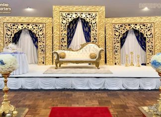 Golden FRP Frames & Panels Decor Wedding Stages Golden FRP Frames & Panels Decor Wedding Stages