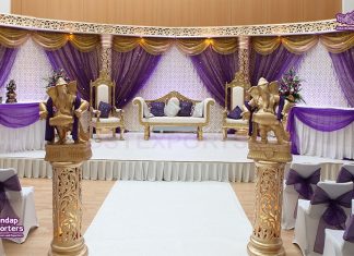 Golden Fiber Carved Wedding Stage FIJI Golden Fiber Carved Wedding Stage FIJI
