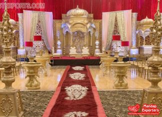 Gorgeous Temple Look South Wedding Stage Gorgeous Temple Look South Wedding Stage