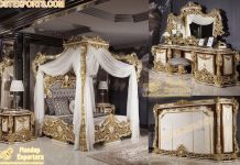 Luxurious Four Poster King Queen Bedroom Furniture