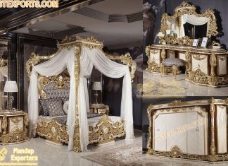 Luxurious Four Poster King Queen Bedroom Furniture