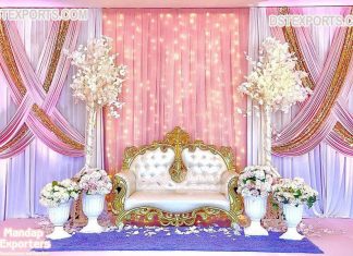 Luxurious Gold Carved Wedding Stage Couch Luxurious Gold Carved Wedding Stage Couch