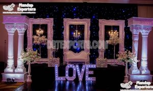 Roman Palace Theme White Wedding stage