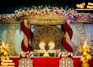 Splendid Golden Theme Mandap Decoration