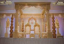 Traditional Triple Pillar Wooden Wedding Mandap Traditional Triple Pillar Wooden Wedding Mandap