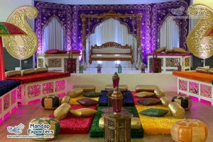 Vibrant Indian Mehndi Decor Backdrop Curtains