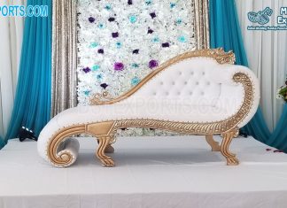 White Gold Italian Chaise For Wedding Stage White Gold Italian Chaise For Wedding Stage