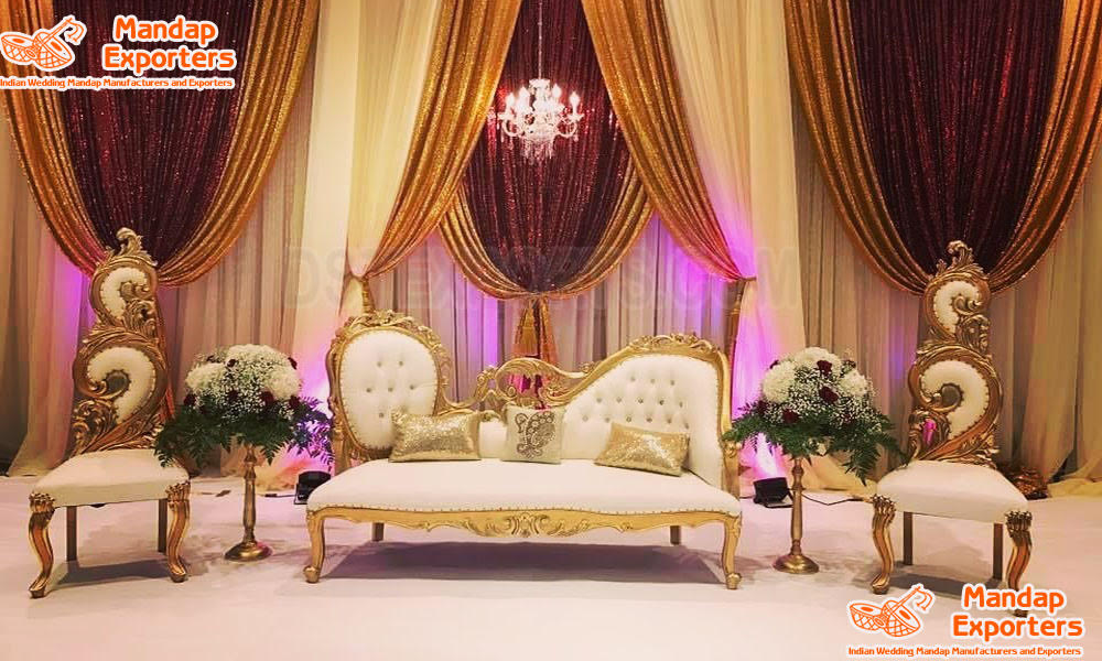 Classical Bride Groom Loveseat  For wedding Stage