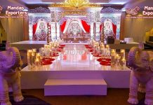 Luxury Indoor Wedding Jodha Akbar Mandap Wedding Mandap Set