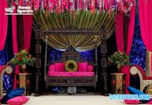 Splendid Sangeet Night Stage Swing Decor Splendid Sangeet Night Stage Swing Decor