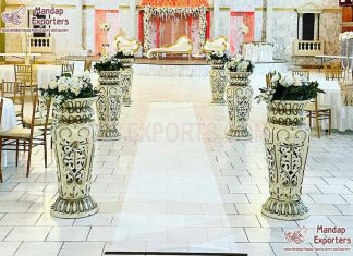 Wedding Entrance Decoration Aisle Way Pillars Wedding Walkway Pillars Manufacturer & Exporter