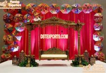 Gorgeous Mehndi Stage Peacock Swing For Bride Gorgeous Mehndi Stage Peacock Swing For Bride